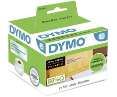 DYMO Label LabelWriter 260 / 2093093 Baltos etiketės, 12 vnt. paketas