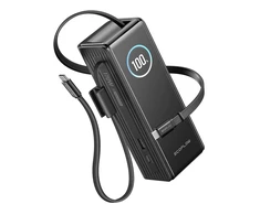 „EcoFlow RAPID“ išorinė baterija 25000 mAh, 170 W (su integruotais 100 W laidais).