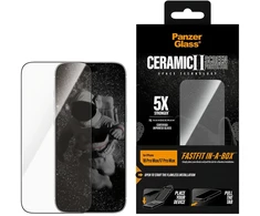Ekrano apsauga „PanzerGlass Ceramic Ultra-Wide Fit - FASTFIT IN-A-BOX“, skirta „iPhone 17 Pro Max“ ir „18 Pro Max“