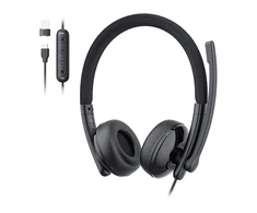 Ausinės - EMEET GeniusCall HS50 ausinės, HD garso, triukšmo slopinimo mikrofonas, USB-A/USB-C, Juoda