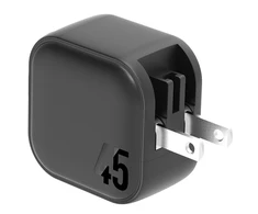 ENERGEA laidinis įkroviklis 2xUSB-C PD-PPS 45W2C juodos spalvos US+EU Travelite GAN45