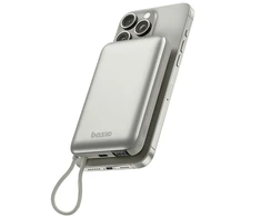 Energea PowerBank Bazic Fusion Mag 10000mAh MagSafe kabelis USB-C pilkos spalvos