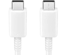 EP-DA905BWE Samsung USB-C/USB-C duomenų kabelis 3A 1m baltos spalvos (Bulk)