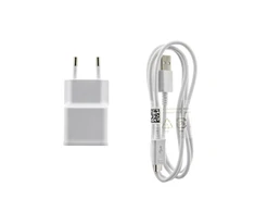 EP-TA50EWE + ECB-DU4AWE Samsung 8W kelioninis įkroviklis + microUSB Data kabelis baltos spalvos (OOB Bulk)