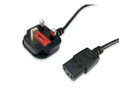 Maitinimo kabelis „Equip UK-BS1363“ ->C13 St/Bu juodas 2,00 m PVC polietileno maišelyje