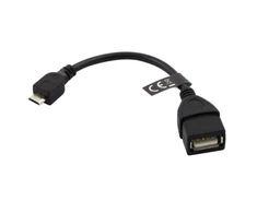 Kabelis Esperanza EB180 EB180 (Micro USB M - USB 2.0 B tipo, F tipo F kištukas; 0,10m; spalva juoda)