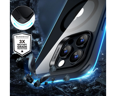 ESR Classic Hybrid Halolock MagSafe + Tempered Glass Apple iPhone 16 Pro – dėklas telefonui skaidrus with dėklas telefonui juodos spalvos Frame