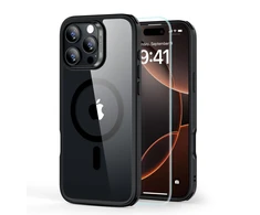 ESR Classic Hybrid Halolock MagSafe + Tempered Glass Apple iPhone 16 Pro – dėklas telefonui skaidrus with dėklas telefonui juodos spalvos Frame