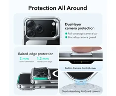 ESR klasikinis hibridinis „MagSafe“ dėklas su atramėle, skirtas „iPhone 17 Pro Max“ – skaidrus