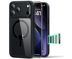 ESR Classic Hybrid MagSafe + grūdinto stiklo komplektas iPhone 17 Pro telefonui - skaidrus Juodas