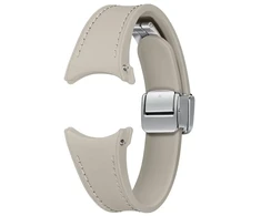 SHR93SAE D-Buckle hibridinė ekologiška odinė juosta 20 mm (plona, S/M), skirta Samsung Galaxy Watch6 / Watch5, Etoupe (Etoupe)