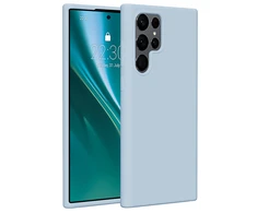 Dėklas Telforceone Etteri Silicone Samsung Galaxy S22 Ultra žydros spalvos