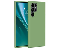 Dėklas Telforceone Etteri Silicone Samsung Galaxy S22 Ultra šviesiai žalios spalvos