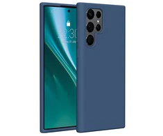 Dėklas Telforceone Etteri Silicone Samsung Galaxy S22 Ultra mėlynos spalvos