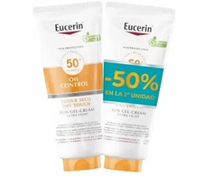 Eucerin Oil Control Dry Touch Sun Gel Kreminis Ultra Light SPF 50+ apsauginis kremas nuo saulės, 2 x 200 ml