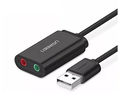 Išorinė USB garso plokštė UGREEN 15cm (juoda)