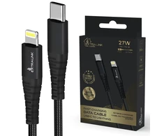 Extralink Smart Life USB-C - Lightning 27W 200cm juoda