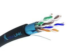 Tinklo laidas Extralink CAT5E FTP lauko tinklo kabelis, 100 m, juodas