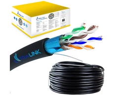 Tinklo laidas Extralink CAT5E FTP lauko tinklo kabelis, 100 m, juodas