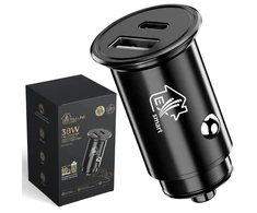 Extralink Smart Life 38W, 1x USB-C, 1x USB-A, juoda