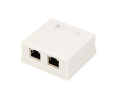 „Extralink“ paviršinio montavimo lizdas, 2x RJ45 CAT5E STP