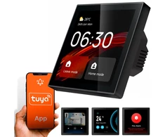 Extralink Išmanių namų TUYA valdymo panelė, LCD, Wi-Fi, su ZigBee bridge, montuojama sienoje, juoda