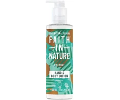 Faith In Nature Coconut Hydrating &amp; Softening Daily losjonas kūnui For Hands &amp; Body, 400 ml