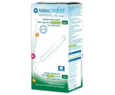 FarmaConfort medvilniniai tamponai su aplikatoriumi Super 14 vienetų