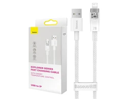 Greito įkrovimo kabelis Baseus USB-A su Lightning Explorer Series 2m, 2.4A (baltas)