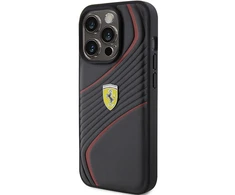 Apple iPhone 15 Pro Ferrari dėklas Twist Metal Logo (FEHCP15LPTWK) juodos spalvos