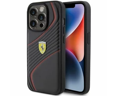 Apple iPhone 15 Pro Ferrari dėklas Twist Metal Logo (FEHCP15LPTWK) juodos spalvos