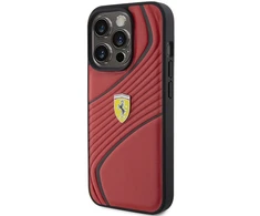 Apple iPhone 15 Pro Ferrari dėklas Twist Metal Logo (FEHCP15LPTWR) raudonos spalvos