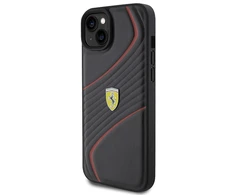 Apple iPhone 15 Plus Ferrari dėklas Twist Metal Logo (FEHCP15MPTWK) juodos spalvos