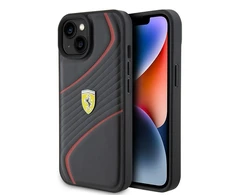 Apple iPhone 15 Ferrari dėklas Twist Metal Logo (FEHCP15SPTWK) juodos spalvos