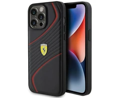 Dėklas Ferrari Twist Metal Logo Case for iPhone 15 Pro Max - Juodas