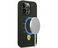 Dėklas Ferrari FESSIHMP14LBK iPhone 14 Pro 6,1"juodas hardcase Silicone Metal Logo Magsafe