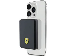 Ferrari Powerbank FEPB5MNCAK 15W 5000mAh juodos spalvos Metal Logo MagSafe