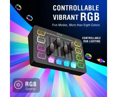 FIFINE SC3 audio mixer RGB juoda