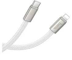 Flat Cable USB C to Lightning Hoco PD 30W 1 m X125 balta