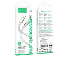 Flat Cable USB C to Lightning Hoco PD 30W 1 m X125 balta