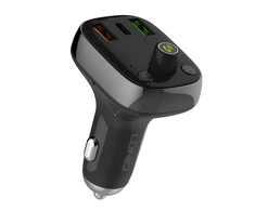 FM siųstuvas LDNIO C704Q su Bluetooth, 2x USB + USB-C, Micro SD / TF (juodas)