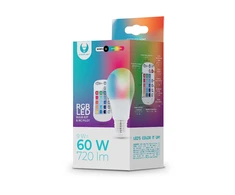 LED lemputė E27 A60 RGB + Balta 9W + RC Forever Light