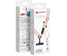 FORCELL F-DESIGN S10X165 telefono virvelė su reguliuojamu ilgiu (maks. 82,5 cm kilpoje) rožinė balta