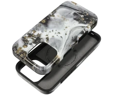 „iPhone 16 PLUS“ dėklas „Forcell F-Protect Mirage“, suderinamas su „Magsafe Military Drop-Test“ sidabrinis rūkas