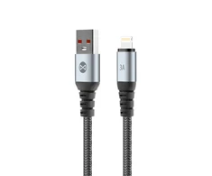 Telforceone Forever Braix cable USB - Lightning 1,0 m 3A juodas