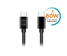Forever kabelis USB-C - USB-C 1,0 m 60W juodos spalvos