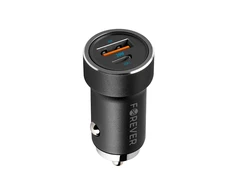 Forever CC-06 PD QC automobilinis įkroviklis 1x USB-C 1x USB 20W juodos spalvos