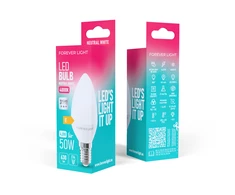 Telforceone Forever Light LED Bulb E14 C37 4.8W 630lm 4000K class E
