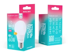 Eko Light „Telforceone Forever Light“ LED lemputė E27 A60 7W 806lm 4000K E klasė