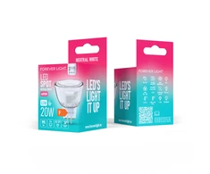 Telforceone Forever Light LED Bulb G4 MR11 38° 2.2W 195lm 4000K 12V glass class F